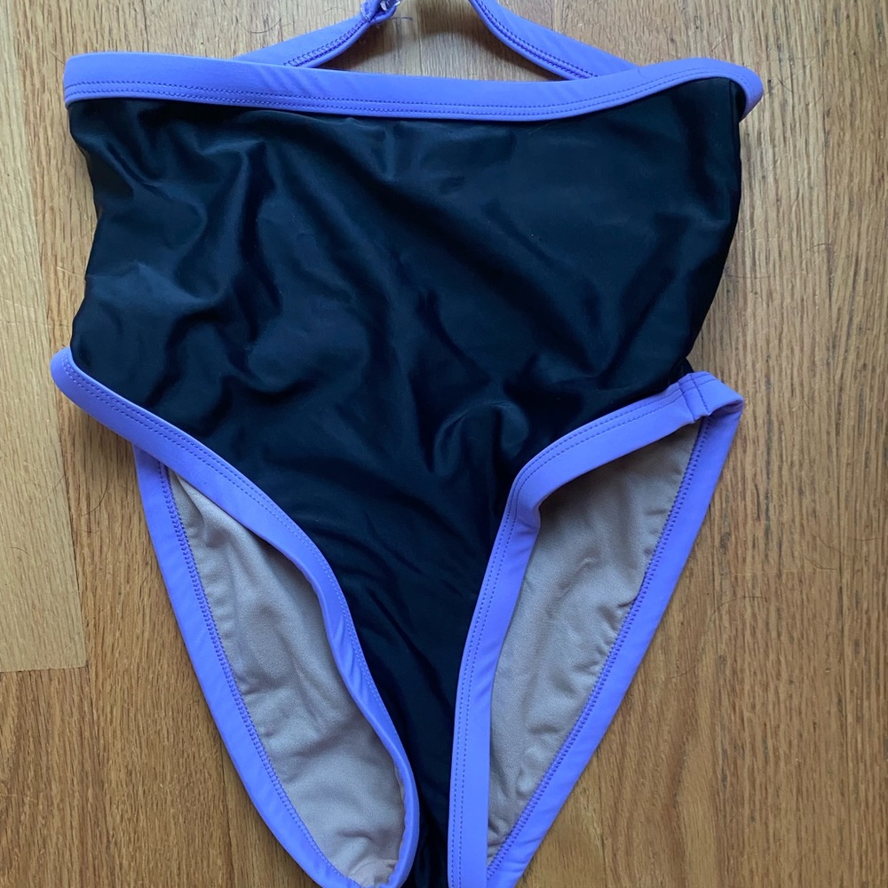 Solstice high waisted blue/lavender bikini bottoms new medium